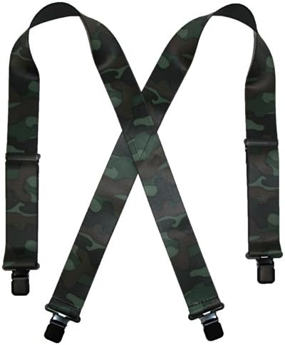 CTM® Men's Elastic Clip-End 2 Inch Camo Pattern Suspenders