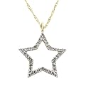 10K Yellow Gold Diamond Star Pendant Necklace