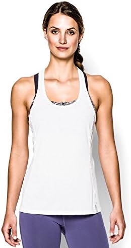 Under Armour Women's UA Fly-By Stretch Mesh Tank Extra Small White