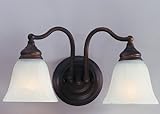 Murray Feiss Two-Light Bristol Vanity Strip, Oil Rubbed Bronze with White Alabaster Glass Shades # VS6702-ORB