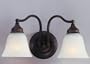 Murray Feiss Two-Light Bristol Vanity Strip, Oil Rubbed Bronze with White Alabaster Glass Shades # VS6702-ORB