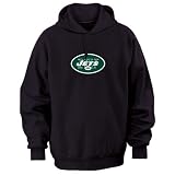 New York Jets Black Tek Patch Hooded Sweatshirt