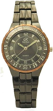 Gunmetal Black Small Glowing Hands Japanese Quartz Think Link Band Watch