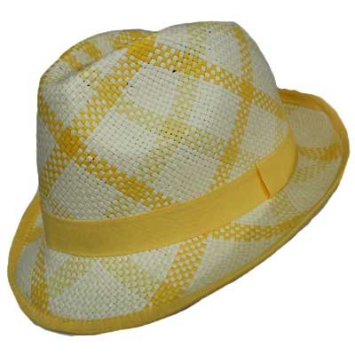Yellow Vibrant Plaid Lightweight Fedora Hat