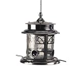 Ethan Taylor Solar LED Lighted Arch Inlay Pewter Bird Feeder NEW IN BOX