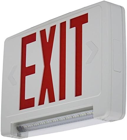 LED Emergency Exit Sign Combo - Lightpipe Red Letters - Battery Backup by Lightpipe