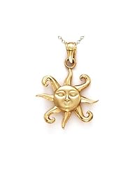 14kt Yellow Gold Small Sun Pendant - Chain Included