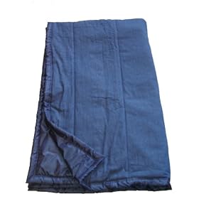 Blue Jeans Water-Resistant Outdoor Camping Blanket with Carrying Case 7 Feet X 4.5 Feet by