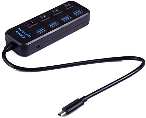 Markia USB 3.1 Type C USB-C to 4-Port USB 3.0 Hub with Individual On/Off Power Switches for New Apple 12" MacBook