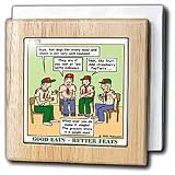 Rich Diesslins Funny KNOTS Scouting Cartoons - Good Eats, Better Feats - Menu Planning - Tile Napkin Holders