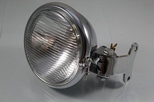 Chrome Metal Case Clear Glass Lens Motorcycle Motorbike Head Light Lamp Headllight