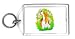 Keychain with bush, basset, hound, flowers, dog