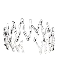 Sterling Chic Collection Flexible Silver Zig-Zag Cuff Bracelet
