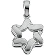 14K White Gold Star of David Pendant - 23.00x17.50mm