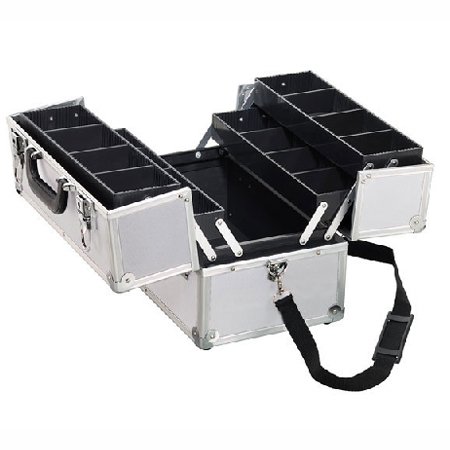 Japonesque Pro Makeup Case Double Side Tiers - Silver