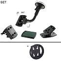 Alternatives Befestigungsset 5in1 für TomTom One V4 / TomTom ONE 31 / TomTom XL 31 / Tom Tom One XL Version 2 / TomTom One V4 Regional Traffic Europe Traffic / TomTom One V4 Europe 22 KFZ Halterung, Lüfteradapter Vent Mount, Adapter mit 360° Gelenksockel, Adapterplatte, Frontscheibenhalterung, Lüfterhalterung, Halter