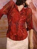$1100 New BRIONI Red Floral Silk Floral Blouse Top 44 8