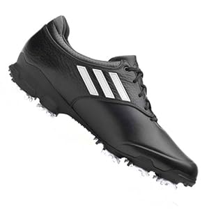 adidas Men's Adizero Tour Golf Shoe,Black/Running White/Black,10 M US