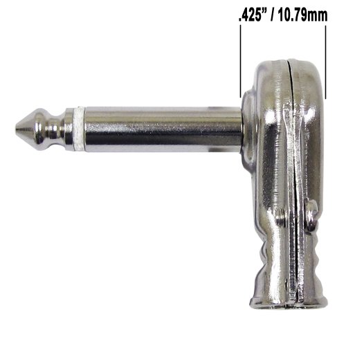 GLS Audio Pedal Board 6 Inch Patch Cable Cords - Flat Right Angled 1/4 TS To Flat Right Angled 1/4 TS Cables - Pancake Style 6 Mono Pedalboard Cord - 6 PACK