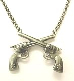 Kitsch n Kouture Pistol Packin Momma Double Guns Pendant with chain