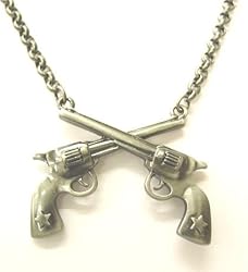 Kitsch n Kouture Pistol Packin Momma Double Guns Pendant with chain