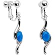 Handcrafted Caribbean Blue Oval Swirl Clip On Earrings Made with SWAROVSKI ELEMENTS