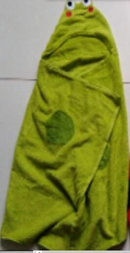 Organic Cotton Baby Bath Hooded Towel Yellow Lion (Green Frog)
