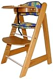CHAISE HAUTE EVOLUTIVE ET REGLABLE AVEC TABLETTE BOIS