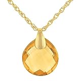 Briolette Checkerboard Citrine Pendant on 18 Chain