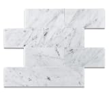 3 X 6 Bianco Carrara White Marble Honed Brick Tile