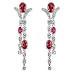 I Lovette Hera Bridal Collection CZ Ruby Perfected Chandelier Earrings I Lovette Hera Bridal Collection CZ Ruby Perfected Chandelier Earrings
