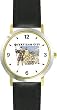Vatican City Christian Theme - WATCHBUDDY&reg; DELUXE TWO-TONE THEME WATCH - Arabic Numbers - Black Leather Strap-Size-Large ( Men's Size or Jumbo Women's Size )
