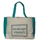 I'm not a plastic surgeon but I play one on TV Large TOTEBAG FUCHSIA
