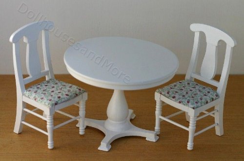 Dollhouse Miniature Round Kitchen Table & Chairs Set Dollhouse Miniature Round Kitchen Table & Chairs Set