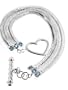 Sterling Silver Mesh Chain Bracelet with Blue Topaz and Heart Shaped Toggle Clasp