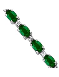 9.90ct tw Emerald and Diamond Bracelet set in 14k Gold