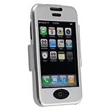 Apple Iphone 1st Gen (NOT for iPhone 3G) Smartphone Accessory Kit - Silver Aluminum Metal Case with Belt Clip + Rapid Car + Home Travel Charger + Premium Reusable LCD Screen Protector with Lint Cleaning Cloth By Ikross