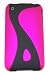 KingCase iPhone 3G & 3GS * Rubberized Slim Slider Twist Case (Hot Pink & Black) 8GB, 16GB, 32GB