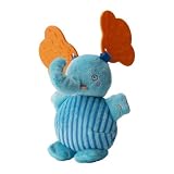 Baby Soft Plush Toy Elephant with Teething Plate, Teeter Blue