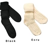 New Scottish Kilt Hose/Socks Black & Ecru EXTRA ROOMY Fit Up To 20 Calf