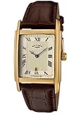 ROTARY Watches:Men's Champagne Textured Dial Brown Leather