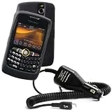 Black Silicone Skin Cover Case with Car Charger for Blackberry Curve 8350i
