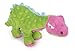goDog Dinos Spike with Chew Guard Technology Plush Squeaker Dog Toy, Small, Green and Pink