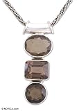 Quartz necklace, 'Misty Trio' 16.3 L