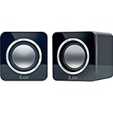 New Iluv Black Speakers For Mac Pc Laptops Built-In Volume Control Clear Hi ....