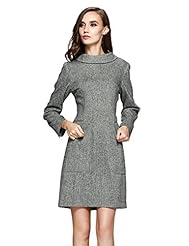 A-line Turtleneck Natural   Waistline Bodycon Dress/Midi Dress 