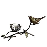 5 inch Hand Painted Metal Bird Tree Branch Nest Centerpiece Decorative Tea Light Candle Holder