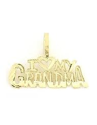 I Love My Grandma Charm 14k Gold 9.5mm