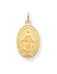 10k Yellow Gold Miraculous Medal - Religious Jewelry