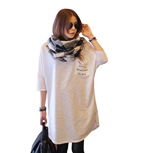 【 UN ANANAS 】 ロング丈 Tシャツ バッグ ロゴ ゆったり シルエット レディース 韓国 スタイル 春 夏